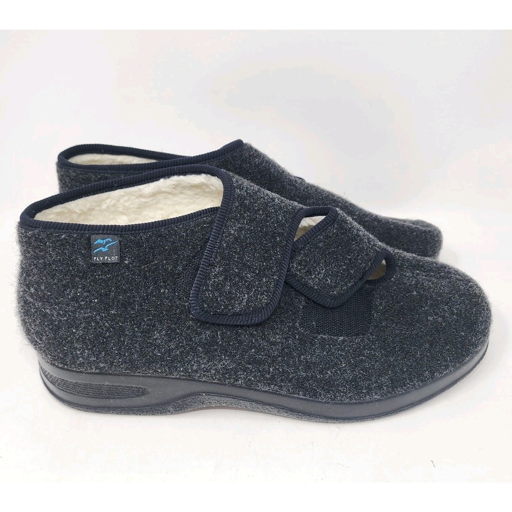 Fly Flot Slippers Men's 11/12 Lightweight Closed Toe Comfort Black